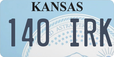 KS license plate 140IRK