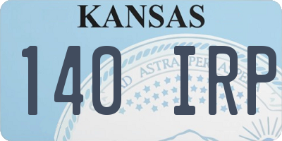 KS license plate 140IRP