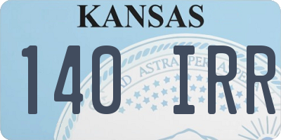 KS license plate 140IRR
