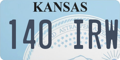 KS license plate 140IRW