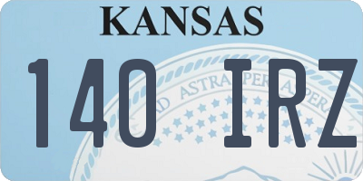 KS license plate 140IRZ