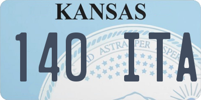 KS license plate 140ITA