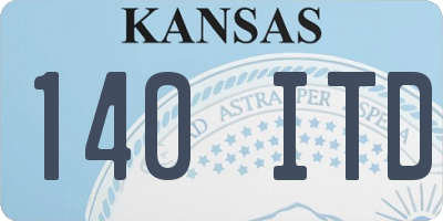 KS license plate 140ITD