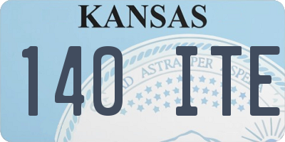 KS license plate 140ITE