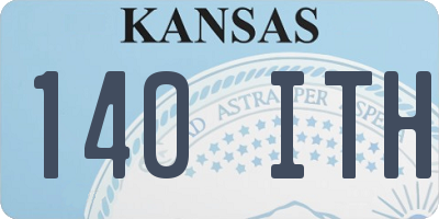 KS license plate 140ITH