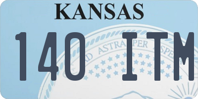 KS license plate 140ITM