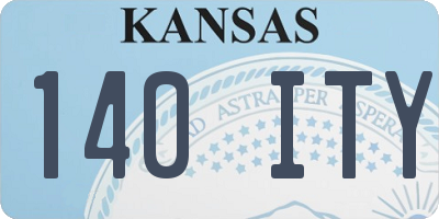 KS license plate 140ITY