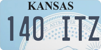 KS license plate 140ITZ