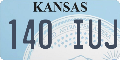 KS license plate 140IUJ