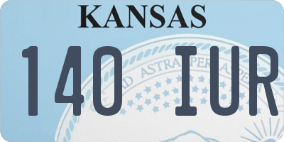 KS license plate 140IUR