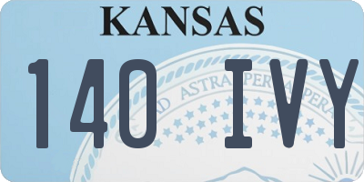 KS license plate 140IVY