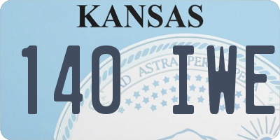 KS license plate 140IWE