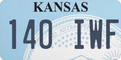 KS license plate 140IWF
