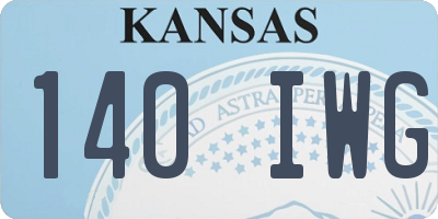 KS license plate 140IWG