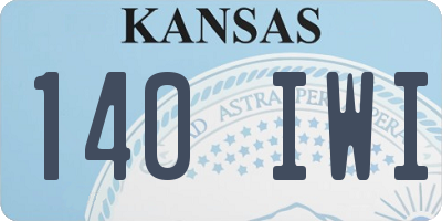 KS license plate 140IWI