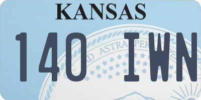 KS license plate 140IWN