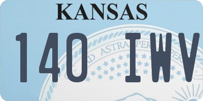 KS license plate 140IWV