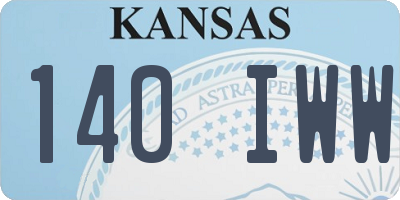 KS license plate 140IWW