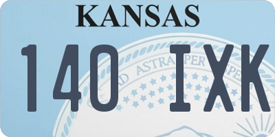 KS license plate 140IXK