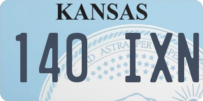 KS license plate 140IXN
