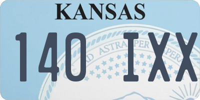 KS license plate 140IXX