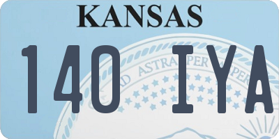 KS license plate 140IYA