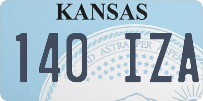 KS license plate 140IZA