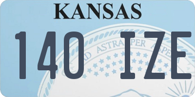 KS license plate 140IZE