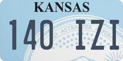 KS license plate 140IZI