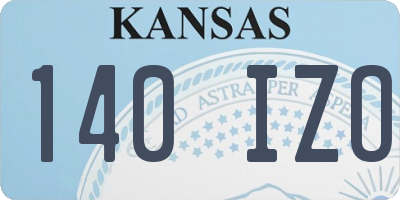 KS license plate 140IZO
