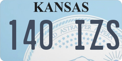 KS license plate 140IZS