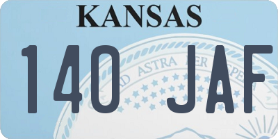 KS license plate 140JAF