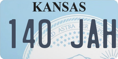 KS license plate 140JAH