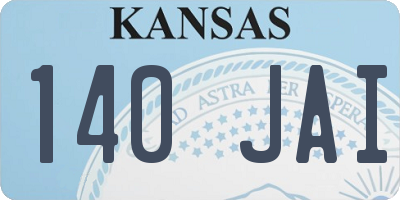 KS license plate 140JAI