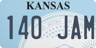 KS license plate 140JAM
