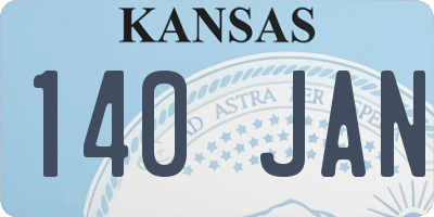 KS license plate 140JAN