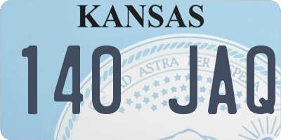 KS license plate 140JAQ