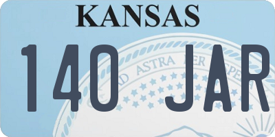 KS license plate 140JAR