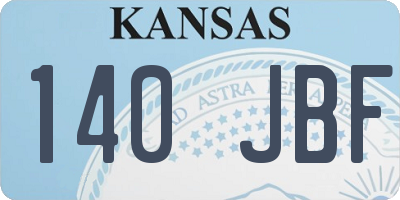 KS license plate 140JBF
