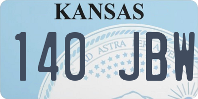 KS license plate 140JBW