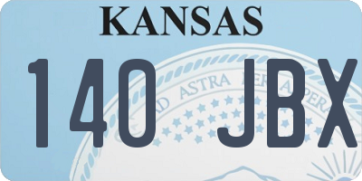 KS license plate 140JBX