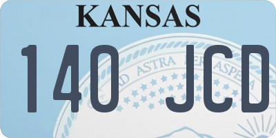 KS license plate 140JCD