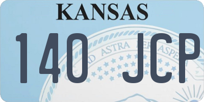 KS license plate 140JCP