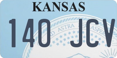 KS license plate 140JCV