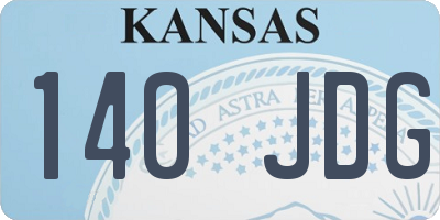 KS license plate 140JDG