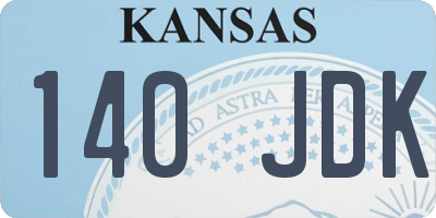 KS license plate 140JDK
