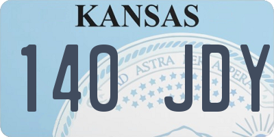 KS license plate 140JDY