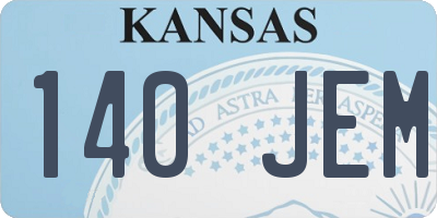 KS license plate 140JEM