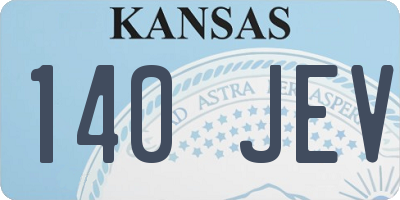 KS license plate 140JEV