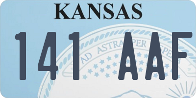 KS license plate 141AAF